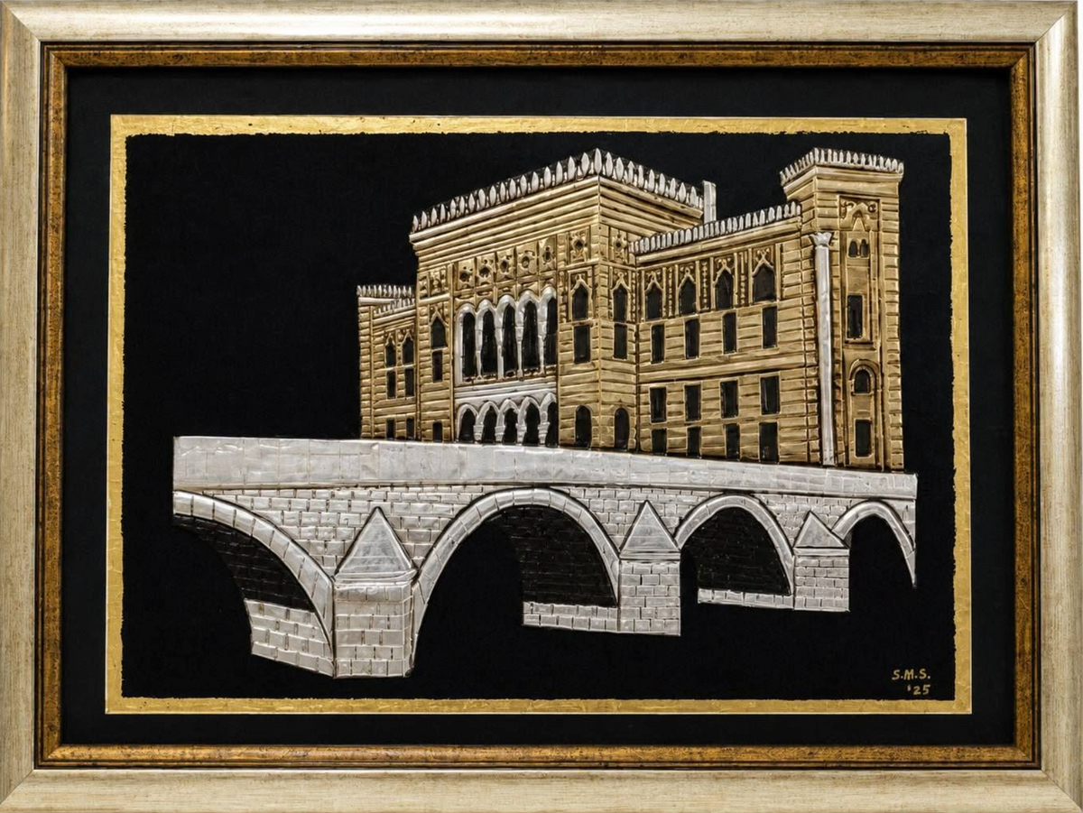Sarajevska Vijećnica i Ćuprija (Srebrni ram)